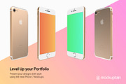 Iphone 7 Mockup White Gold Angled, an iPhone Mockup by mockuptain (Thumbnail 4 of 6)