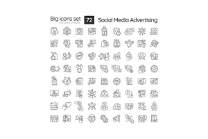 Social media advertising linear icon, an Icon by IMG Visuals