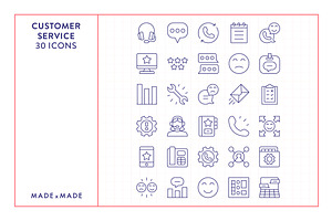 Customer Service Line Icons