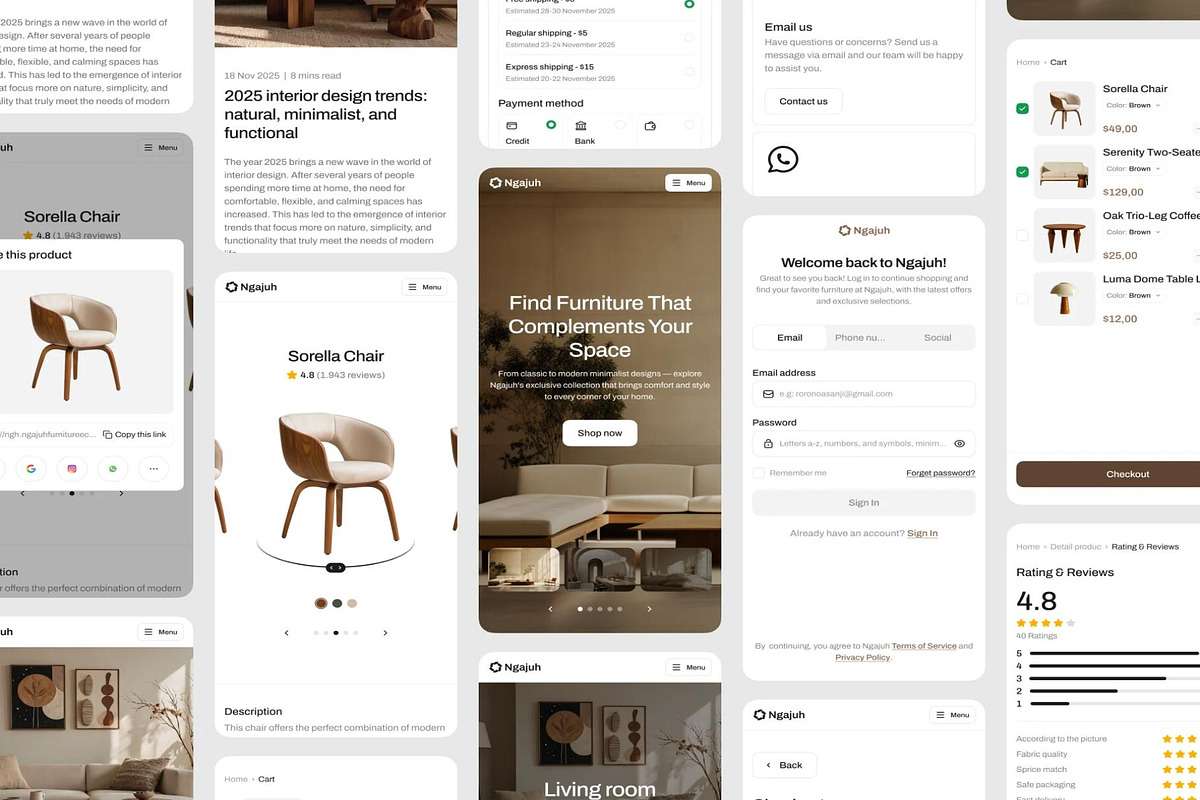 Furniture Website UI Kit, an UI Kit Template by Creative Perspective (Photo 7 of 7)