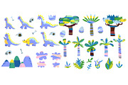 Blue Cartoon Dinosaur Set. Vector, an Animal Illustration by the_myro (Thumbnail 2 of 3)