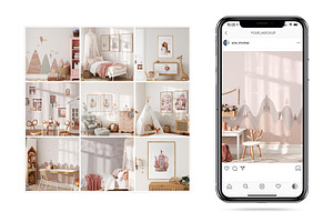 Kids Wall & Frame Mockup Bundle 7