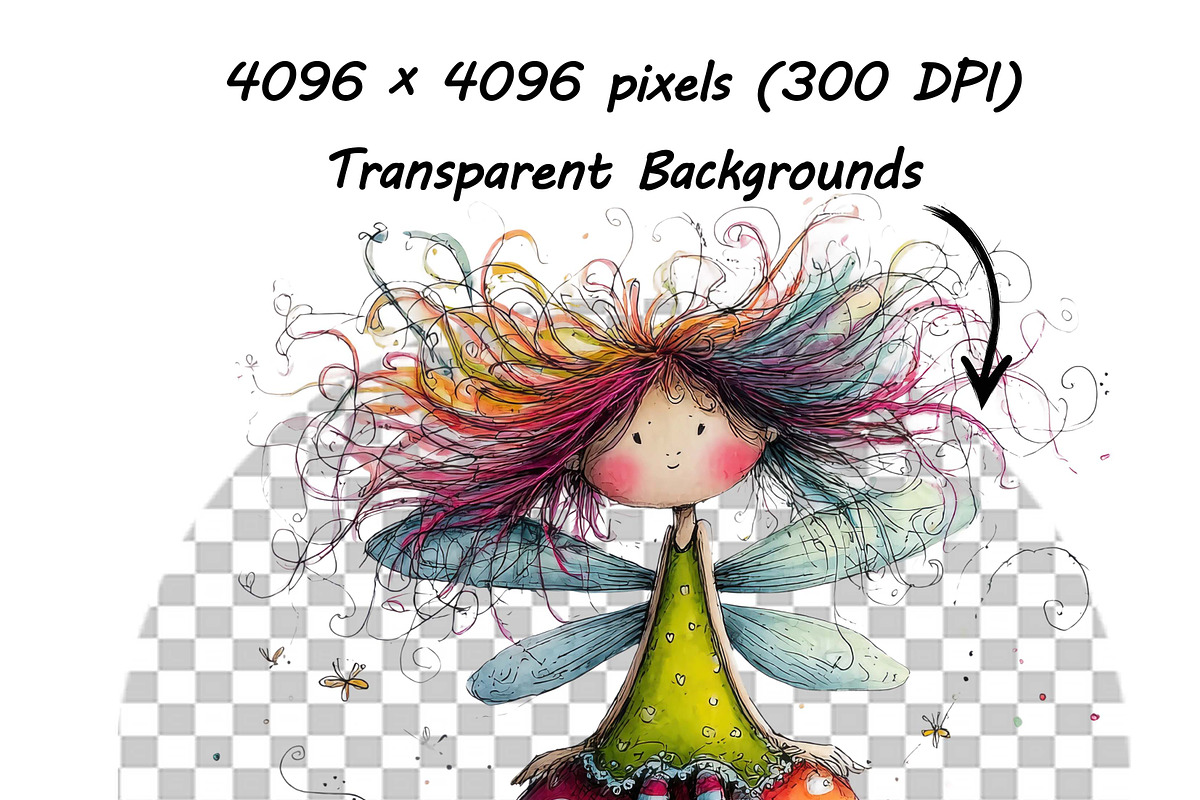 Watercolor Quirky Fairy Clipart Set, a Graphic by one-touch (Photo 11 of 14)