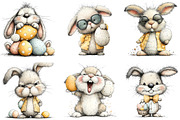 Quirky Easter Bunny Clipart Bundle, an Illustration by Sublimation Artist (Thumbnail 5 of 7)