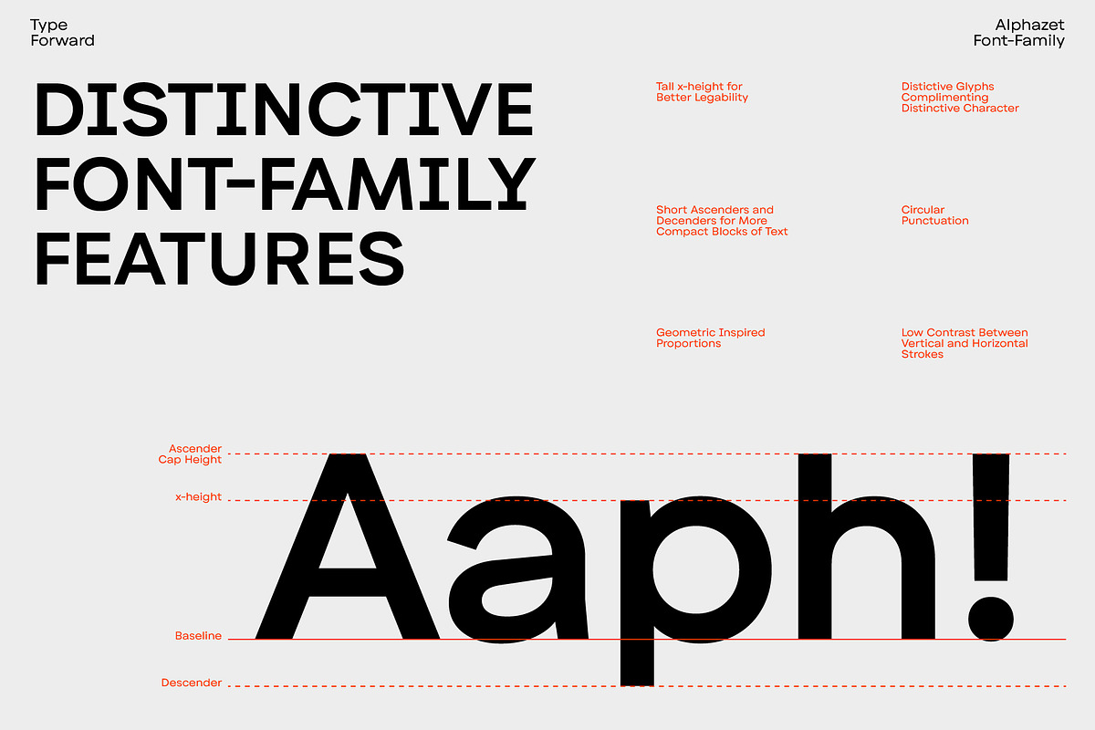 Alphazet Font-Family, a Sans Serif Font by Type Forward (Photo 8 of 8)