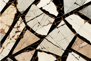 Black And Beige Marble Abstract