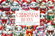 Christmas Bunny Clipart Bundle, an Illustration by SinaCreation (Thumbnail 1 of 7)