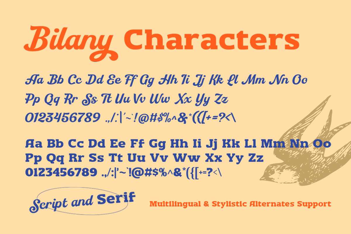The Bilany - Display Font Duo, a Script Font by Letterhend Studio (Photo 5 of 9)