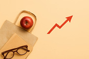 Flatlay concept with apple, glasses,, a Photo by Dvoevnore photos (Thumbnail 1 of 3)