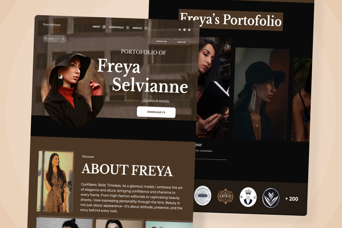 Freya - Model Portfolio Landing Page, a Landing Page Template by twinstd (Photo 4 of 5)