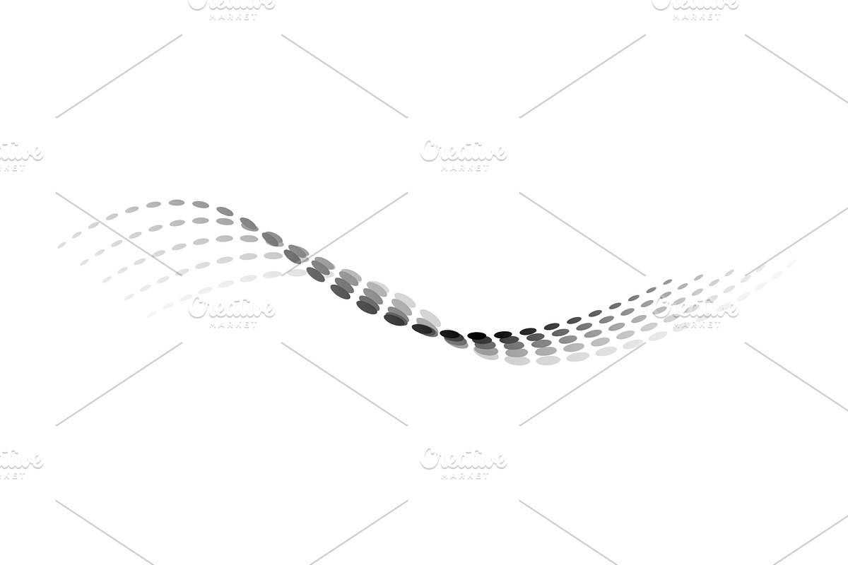 Dotted halftone waves. Flowing, an Illustration by Things for designers