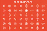 Christmas Snowflakes Clipart pattern, an Object Graphic by Riots Brush (Thumbnail 2 of 6)