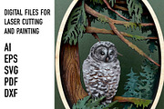 Forest Owl Layered SVG Cut File, an Object Graphic by HelloWood (Thumbnail 3 of 3)