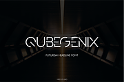 QUBEGENIX - futuristic headline font, a Sans Serif Font by Vroz Studio (Thumbnail 1 of 7)