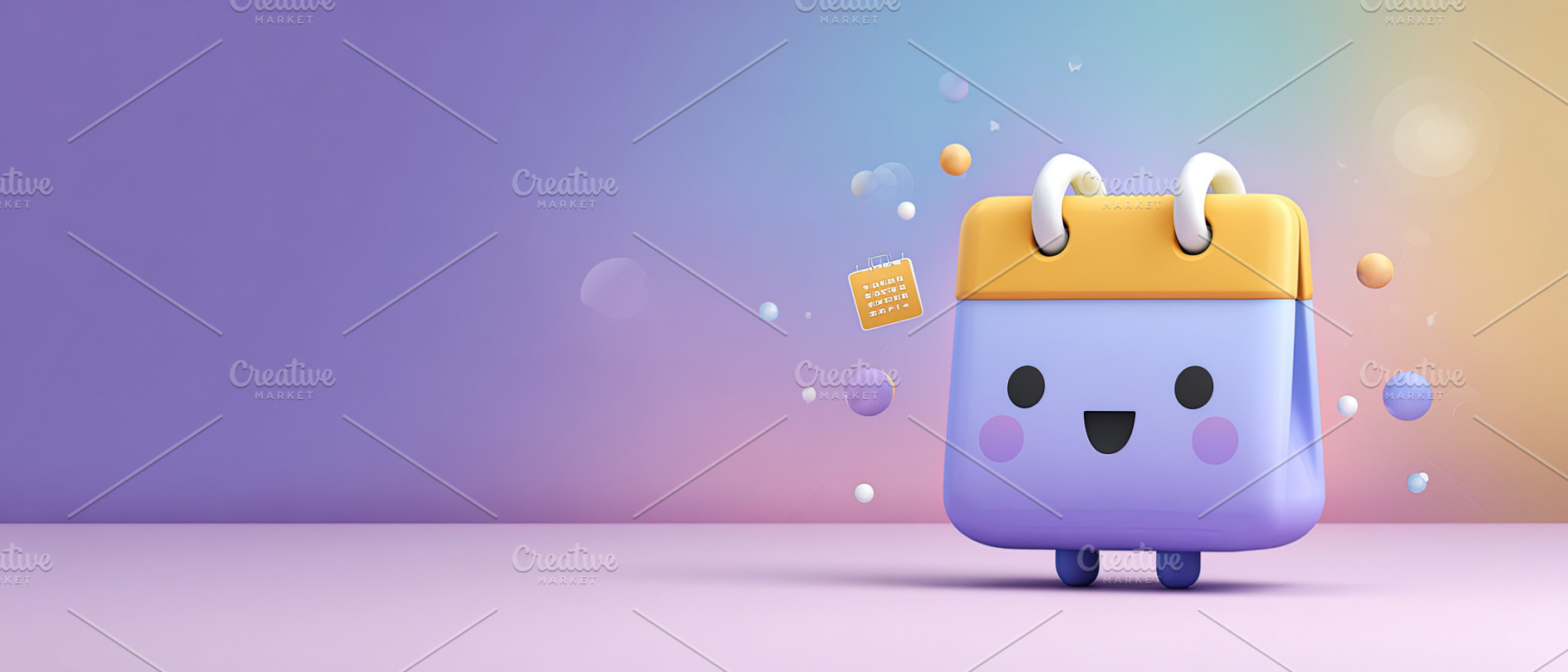 Smiling 3D calendar character with round eyes and bright colors, an Abstract Photo by Ales Munt
