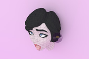 Ahegao Face 3D model template, a Graphic by PolyFish (Thumbnail 5 of 5)