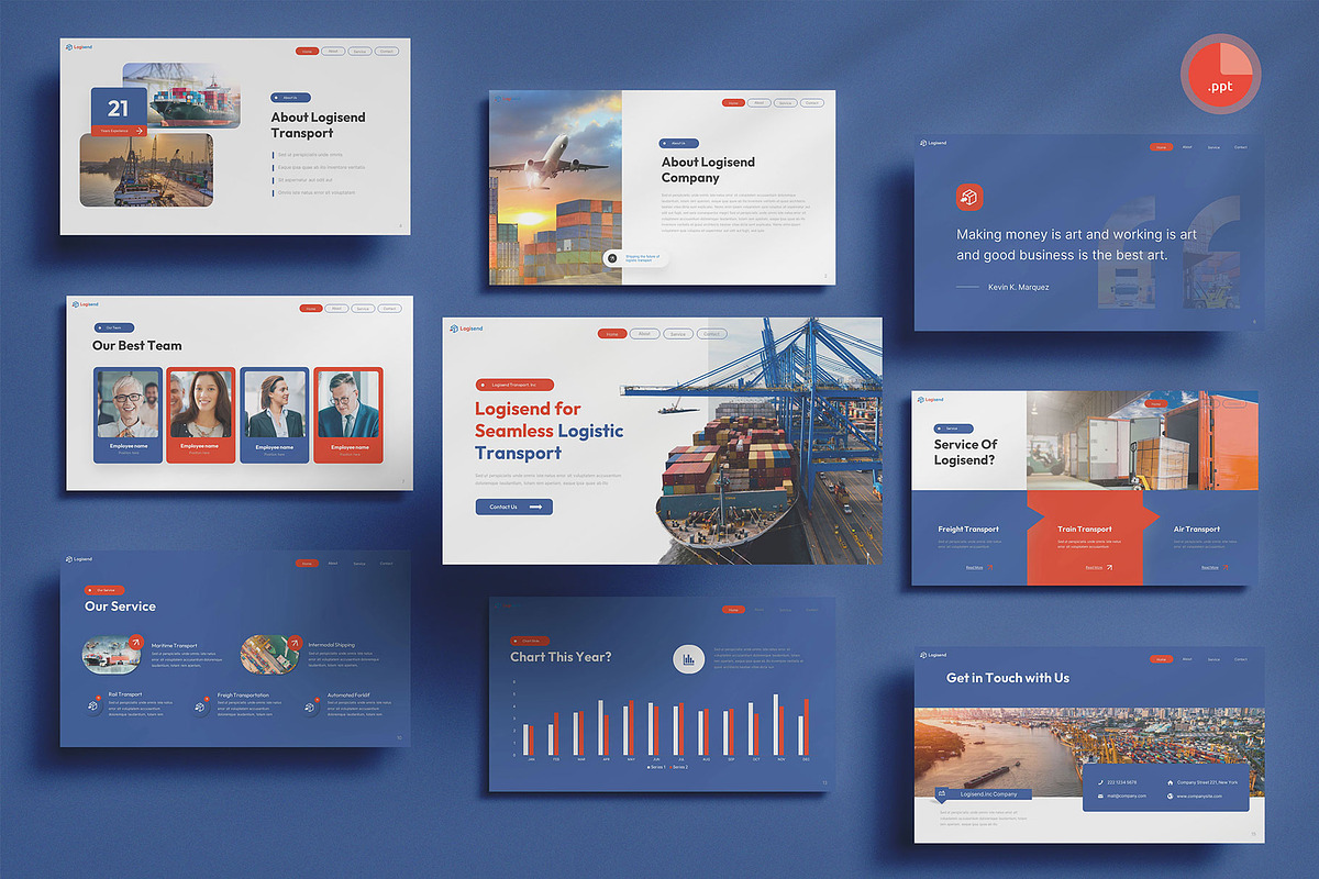 Logisend - Logistic Powerpoint, a Presentation Template by Pixslides (Photo 1 of 4)