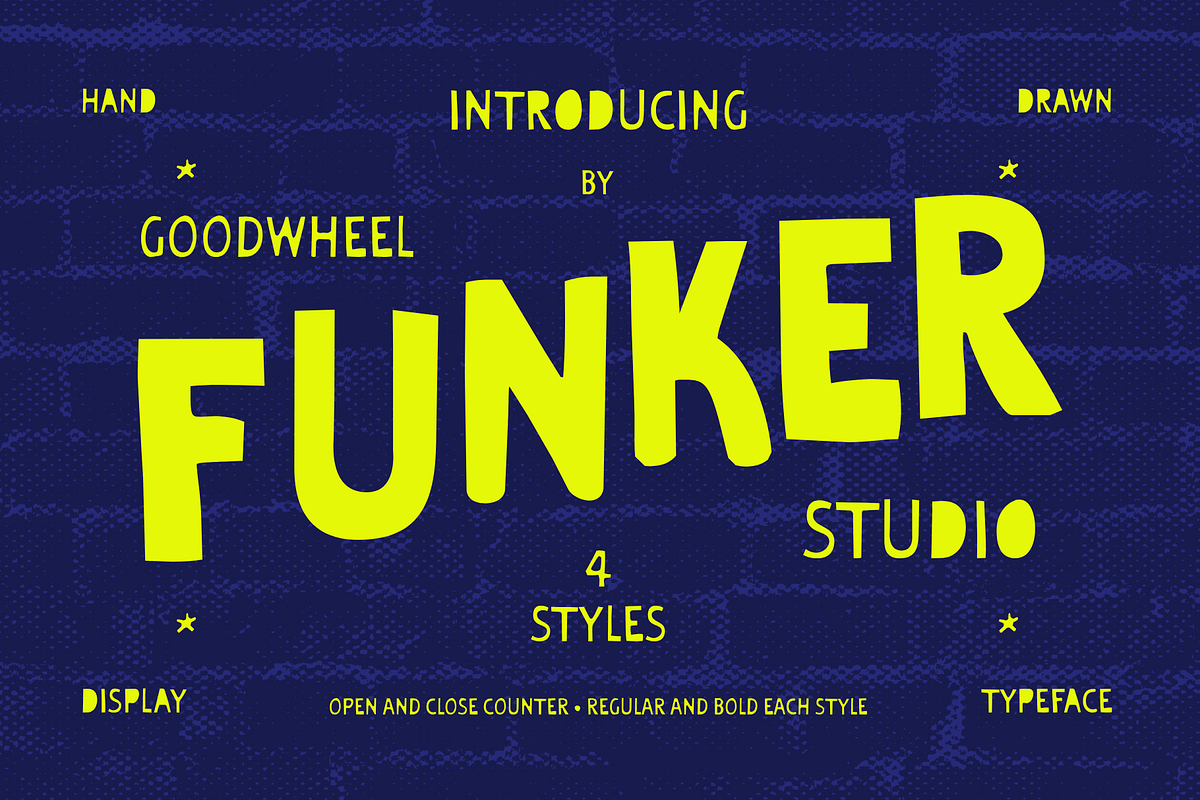 Funker | Handdrawn Typeface, a Handwritten Font by Goodwheel Studio (Photo 1 of 9)