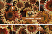 Sunflowers Melange Digital Papers #1, a Pattern Graphic by Happy Creators Co. (Thumbnail 5 of 7)