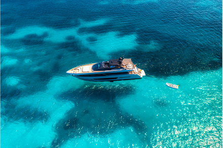Aerial view of luxury yacht and boat, a Nature Photo by den-belitsky