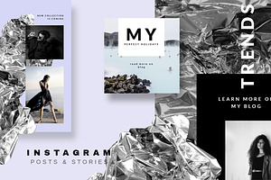 Instagram Posts &Stories-Silver Foil