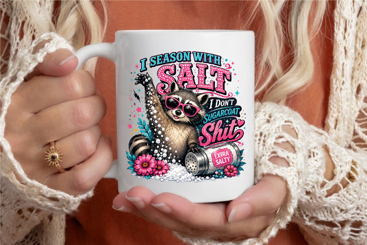 I Season with Salt Funny Raccoon PNG, a Seasonal Illustration by designcity5 (Photo 4 of 4)