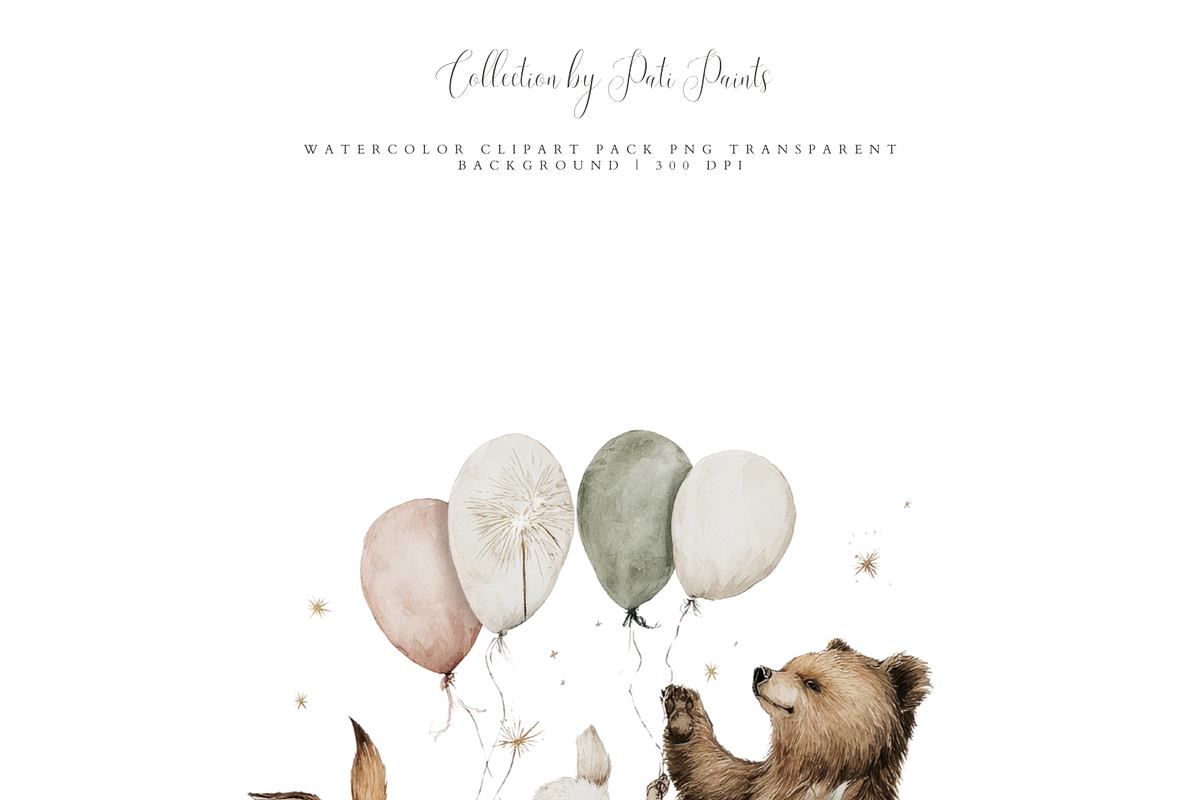 Happy New Year Clipart Animals PNG, a Decorative Illustration by Pati Paints (Photo 4 of 11)