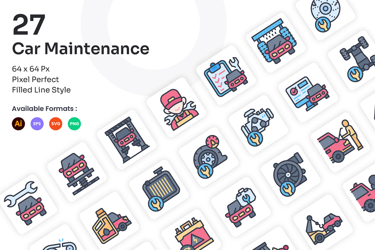 Car Maintenance Icons - Filled Line, an Icon by Kmg Design (Photo 1 of 2)