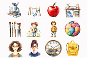 Back to School Clipart, an Illustration by Design Market (Thumbnail 2 of 4)