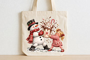 Funny Snowman Hot Cocoa Splash PNG, a Seasonal Illustration by CraftArtStudio (Thumbnail 2 of 4)