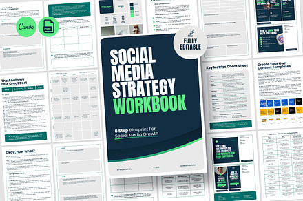 Social Media Strategy Workbook CANVA, a Templates & Theme by AndrewPixel