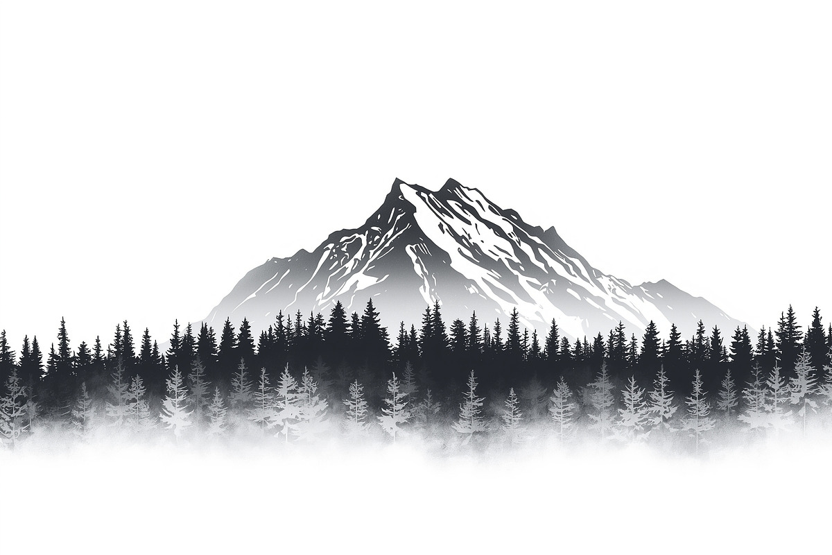 12 Pine Forest & Mountain Scenes, an Illustration by musafir_fashion (Photo 8 of 13)