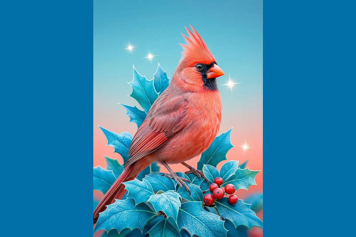 Winter Cardinal Bird Illustrations, an Animal Illustration by StockVerse Creative (Photo 2 of 4)
