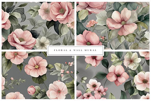 BUNDLE Surreal Floral Wall Mural