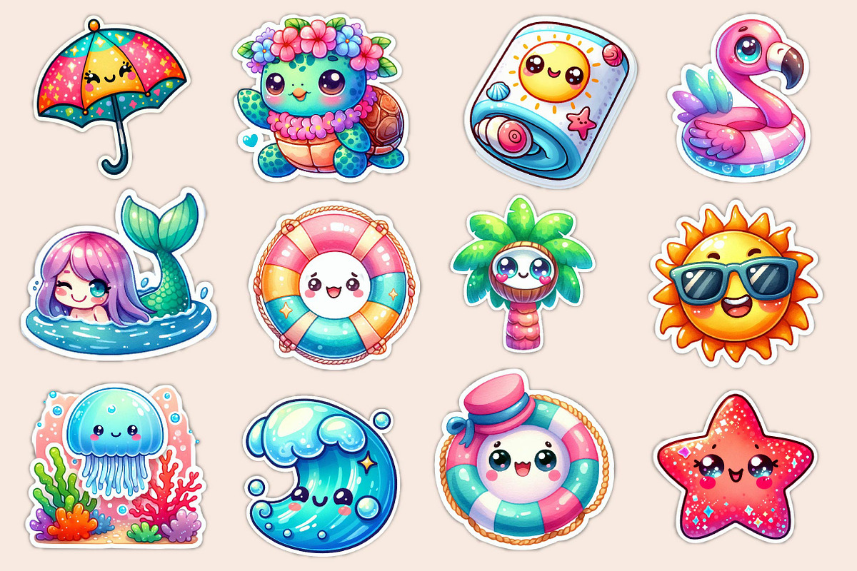 Kawaii Beach Clipart, an Illustration by Dream Creation (Photo 4 of 5)