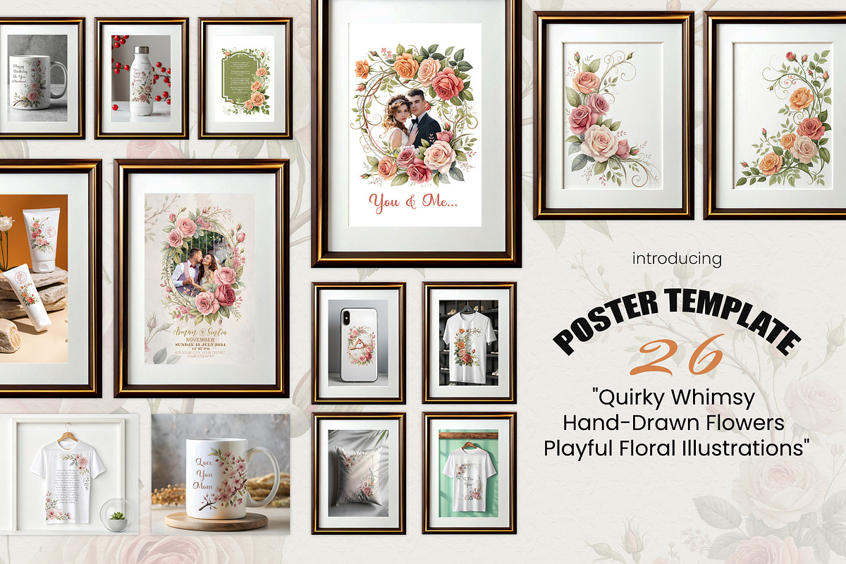 Quirky Whimsy Hand Drawn Flowers, a Decorative Illustration by MRI STUDIO (Photo 1 of 45)