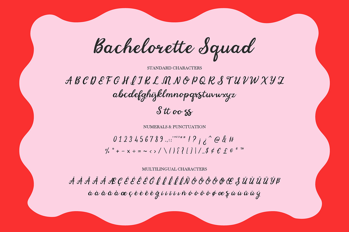 Bachelorette Squad - Wedding Script, a Script Font by Kaya Fonts (Photo 24 of 25)