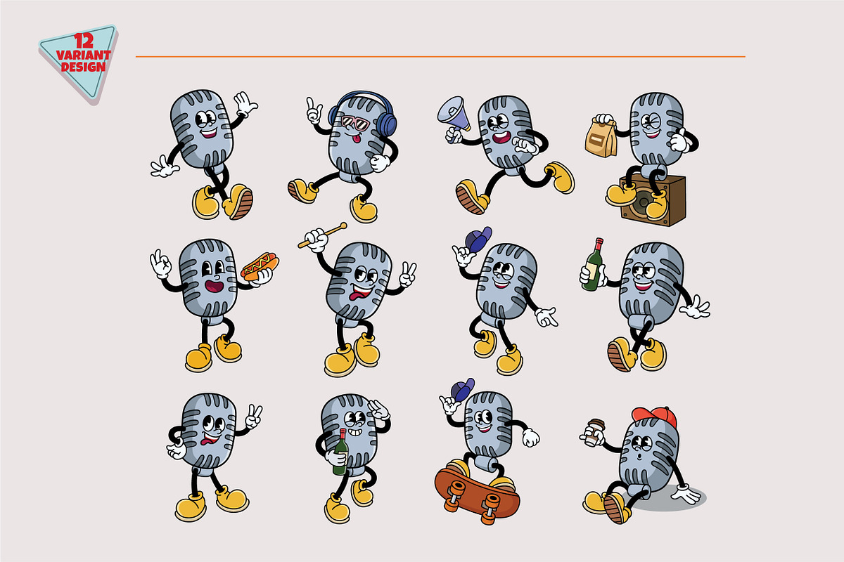 Microphone Character Mascot, an Object Illustration by Allmostudio (Photo 1 of 5)