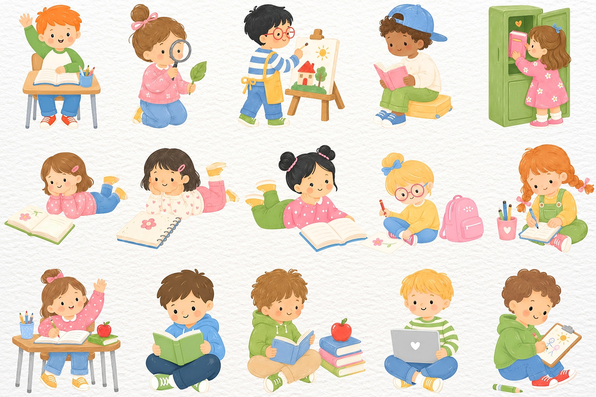 Kids Back to School Clipart Teacher, a Person Illustration by SugarCloudStudioArt (Photo 3 of 6)