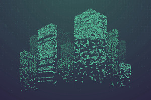 Particles City Skyline