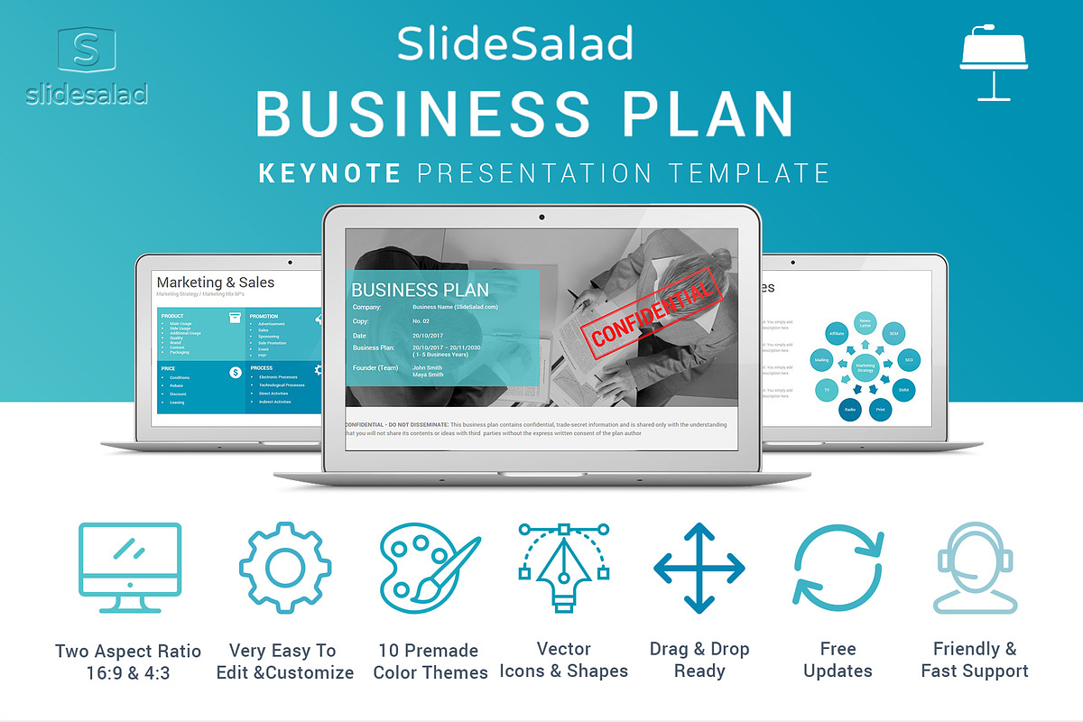 Best Business Plan Keynote Template, a Presentation Template by SlideSalad (Photo 2 of 34)