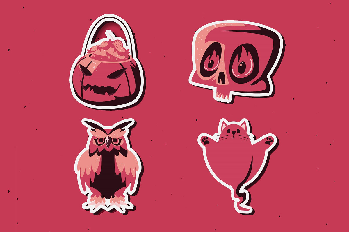 Retro Halloween Sticker Set, a Templates & Theme by studiogstock (Photo 5 of 5)