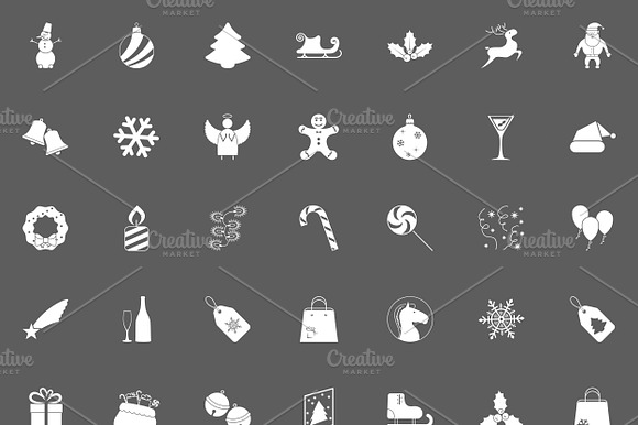 Christmas White Icons For Web.