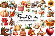 Watercolor Hand Drawn Autumn Clipart, an Illustration by Daily.Designs (Thumbnail 1 of 5)