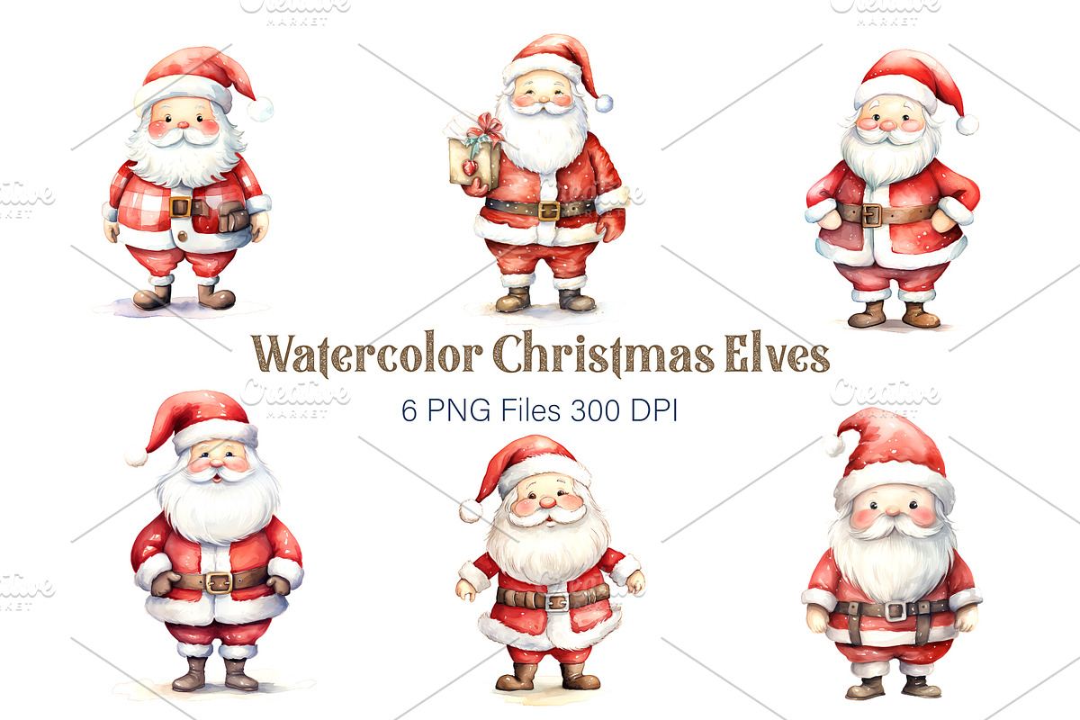 Big Bundle Watercolor Christmas., a Decorative Illustration by KENO Mascots (Photo 8 of 10)