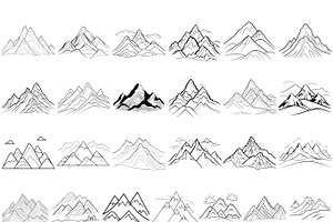 50 Mountain Procreate Stamps