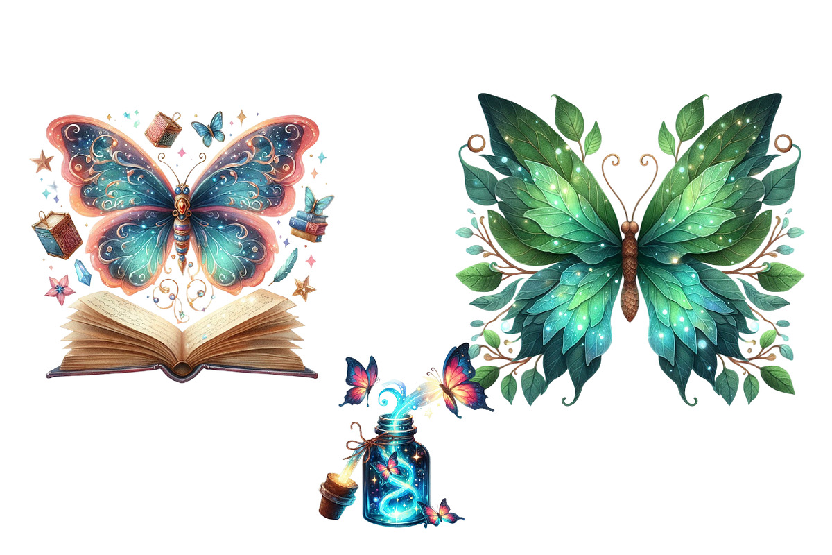 Magic Butterflies Clipart Bundle, an Illustration by DreamArtGraphic (Photo 4 of 6)