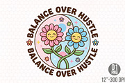 Boho Retro Yin Yang PNG Sublimation, a Seasonal Illustration by Designking (Thumbnail 1 of 3)