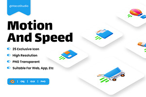 Motion And Speed 3D Icons