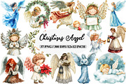Christmas Angel Clipart, an Illustration by Daily.Designs (Thumbnail 1 of 5)